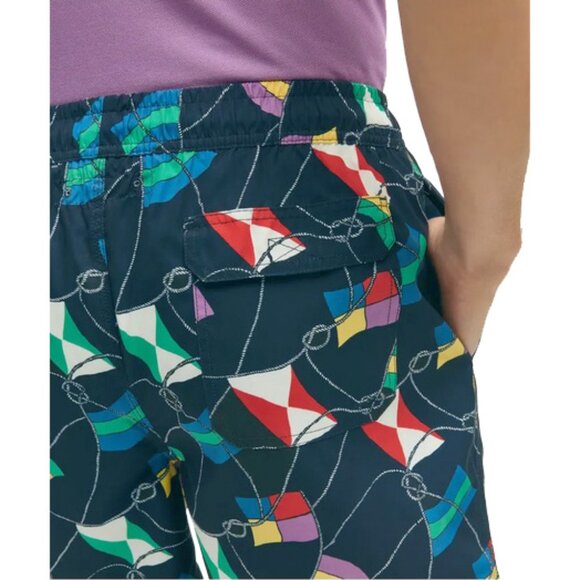 NEW $99 Brooks Brothers Swim Trunks (Shorts)! S M L XXL Navy With Nautical Flags - Picture 5 of 8